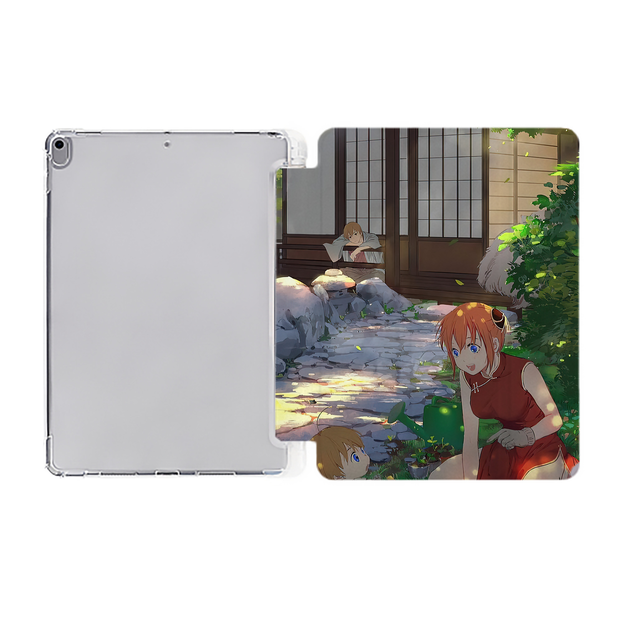 ぎんたま 坂田銀時（さかたぎんとき） 神楽 志村新八（しむら しんぱち） GINTAMA Sakata Gintoki Kagura Shimura Shinpachi IPad ケース ペン収納付き 三つ折りスタンド PUレザー×シリコン 対応機種9.5/10.5/10.9インチ